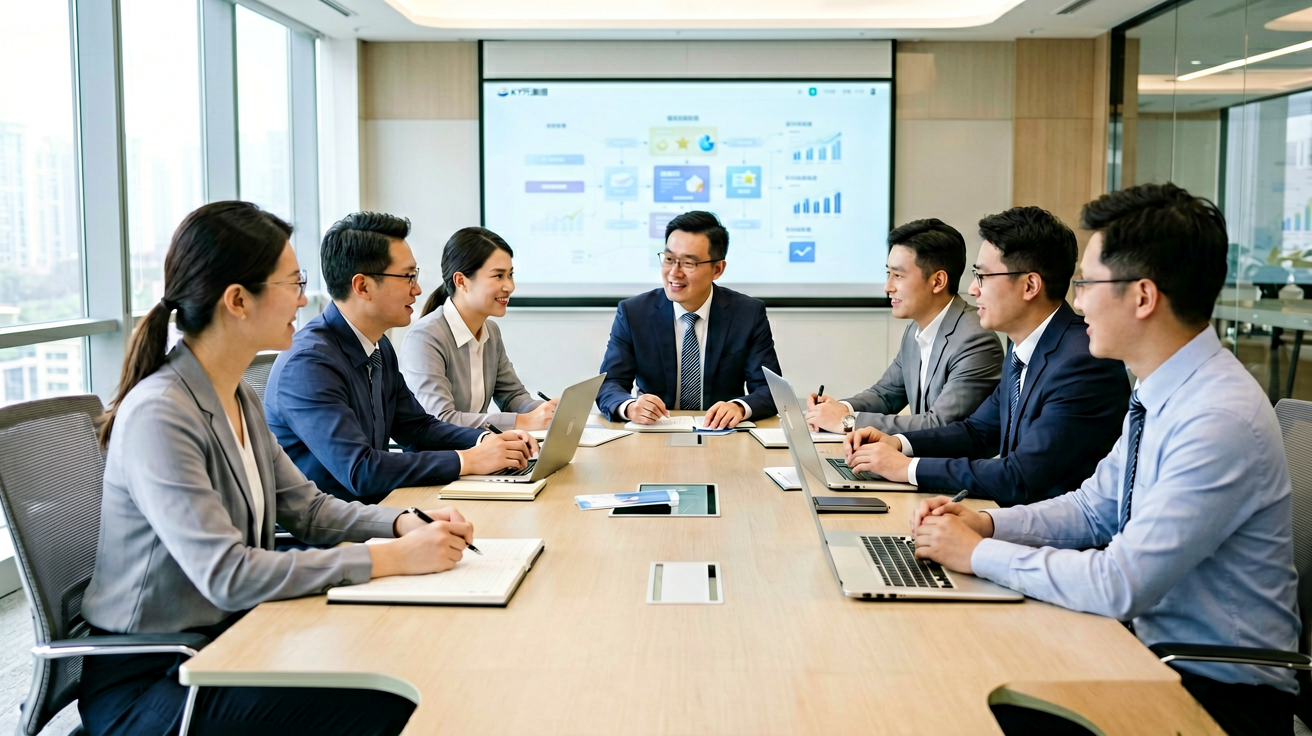 KY开元集团核心团队在商务会议中